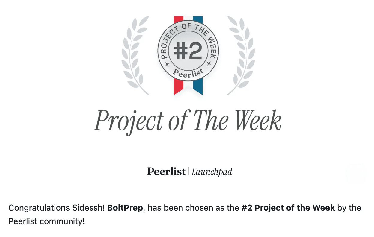 BoltPrep on Peerlist